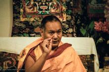 (06660_ng.JPG) Lama Yeshe teaching at Vajrapani Institute, California, 1983. Photos by Carol Royce-Wilder.