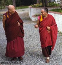 (08432_ng-3.JPG) Lama Yeshe with Serkong Tsenshab Rinpoche, Istituto Lama Tzong Khapa, Pomaia, Italy, 1982.