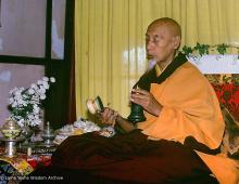 (13795_ud-3.psd) Zong Rinpoche at Tushita Retreat Centre, Dharamsala, India, 1982. Dieter Kratzer (photographer)