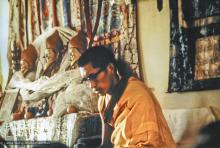 Lama Zopa Rinpoche teaching, Fourth Meditation Course, Kopan Monastery, Nepal, 1973. Photo by Lynda Millspaugh.