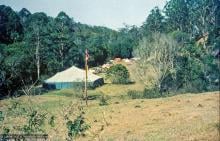 (15869_sl.psd) The gompa (meditation tent) at Diamond Valley. The lamas taught their first retreat in Australia at Diamond Valley in southeast Queensland, August, 1974.