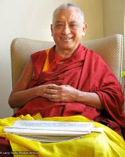 (15905_ud-Edit-2.psd) Portraits of Lama Zopa Rinpoche, 2010. Photo by Roger Kunsang.