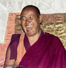 (15915_ng.tif) Lama Yeshe teaching, 1975. From the collection of images of Lama Yeshe, Lama Zopa Rinpoche and the Sangha during a month-long course at Chenrezig Institute, Australia.