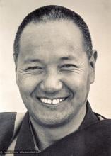 (15936_ng.psd) Portrait of Lama Yeshe, 1975. With the idea of commissioning a statue of Lama Yeshe, Mummy Max (Max Matthews) arranged for a series of shots taken just of his head from every angle, as well as photos of Lama in meditation posture. Photo taken on Saka Dawa (the celebration of Buddha's birth, enlightenment, and death) at Chenrezig Institute, Australia, 1975. Photo donated by Wendy Finster.