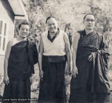 (16824_pr-3.jpg) Zasep Tulku, Lama Yeshe, Geshe Loden, Chenrezig Institute, Australia, 1977.