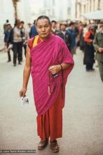 (17321_pr-3.psd) Lama Yeshe in Barkhor Square, Lhasa, Tibet, 1982. Peter Kedge (donor)