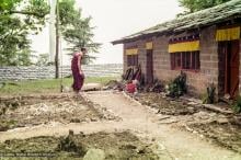 (18148_sl-3.jpg) Nick Ribush during the construction of the Inji Gompa, a practice place built by and for the Western monks and nuns, Dharamsala, 1976.