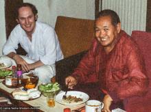 (22426_ng-3.tif) Lama Yeshe with Hugh Clift, London, England, 1980.