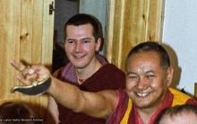 (23289_ng-3.psd) Steve Carlier with Lama Yeshe, Istituto Lama Tzong Khapa, Italy, 1978.