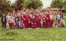 (32810_pr-3.psd) HH Zong Rinpoche with the lamas, sangha and students, Camp Kennolyn group, 1978.