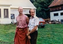 (33154_pr-3.psd) Thubten Pelgye (John Douthitt) and Peter Baker, Milarepa Center, Vermont, 1981.