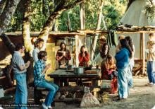 (34225_pr-3.tif) Lunch with students on the Ridge, Vajrapani Institute, California, 1980.