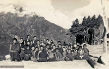 Mount Everest Center students at Lawudo Retreat Center, Nepal, 1973. Lama Yeshe sent photos of the MEC students all around the world and also took photos with him on tour in an attempt to raise funds for them. "Mummy" Max Mathews had a photo taken of each of them and had a group photo made into a poster. Photo by Nick Ribush.