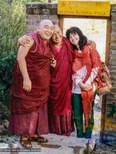 (35723_pr-3.psd) Lama Yeshe with Geshe Wangdu and Susanna Parodi, Tushita 1983. ILTK Collection (donor)