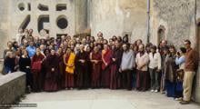 (39409_sl-3.jpg) Saint-Maximin-la-Sainte-Baume group including Zong Rinpoche, Lama Yeshe, Lama Zopa Rinpoche, Piero Cerri, and Nicole Couture, France, 1978.