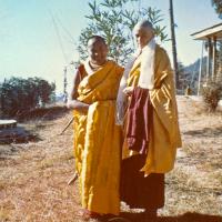 (00601_ud-2.psd) Lama Yeshe and Anila Ann after the first ordination of western students, 1970