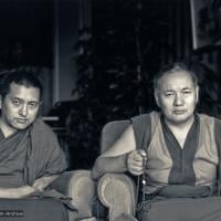 Click to view in our Image Gallery (02192_pr-2.psd) Portrait of Lama Zopa Rinpoche and Lama Yeshe, Geneva, Switzerland, 1983. Photos by Ueli Minder.