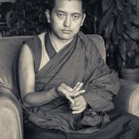 Click to view in our Image Gallery (02400_ng.JPG) Portrait of Lama Zopa Rinpoche, Geneva, Switzerland, 1983. Photos by Ueli Minder.