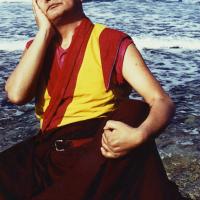 (05318_pr-2.psd) Portraits of Lama Yeshe meditating by the ocean, Sicily, 1983. Photos by Jacie Keeley.