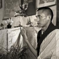 Lama Zopa Rinpoche teaching during the course given at Royal Holloway College during the lamas first trip to England, 1975. Photo by Dennis Heslop.