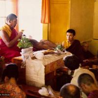 (07027_pr-2.psd) Photo from a course at Tushita Retreat Centre, Dharamsala, India, in June of 1975, taught by Geshe Rabten and translated by Gonsar Tulku.