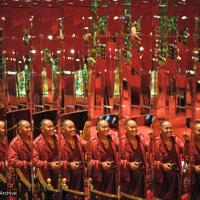 (08312_ng-6.psd) Lama Yeshe reflected in the Casino mirrors, Reno, Nevada, 1980.