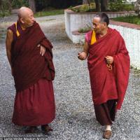 (08432_ng-3.JPG) Lama Yeshe with Serkong Tsenshab Rinpoche, Istituto Lama Tzong Khapa, Pomaia, Italy, 1982.