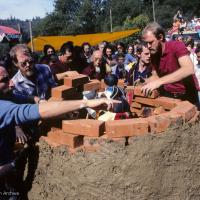 Click to view in our Image Gallery (10049_sl.JPG) Cremation of Lama Yeshe at Vajrapani Institute, California in March of 1984. Photo includes John Jackson and Chuck Thomas. Photo by Ricardo de Aratanha.