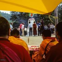 Click to view in our Image Gallery (10065_sl.JPG) Cremation of Lama Yeshe at Vajrapani Institute, California in March of 1984. Photo by Ricardo de Aratanha.