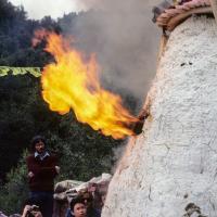 Click to view in our Image Gallery (10123_sl.JPG) Cremation of Lama Yeshe at Vajrapani Institute, California in March of 1984. Photo by Ricardo de Aratanha.