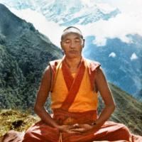 Click to view in our Image Gallery (11780_ud-2.psd) Lama Yeshe meditating at Lawudo Retreat Center, Nepal, 1972. Photo by Robbie Solick.