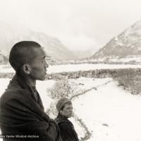 (12027_pr2.jpg) Lama Zopa Rinpoche (left) and Zina Rachevsky at Thangme. Photo from the first trek to Lawudo Retreat Center in Nepal, spring of 1969. Lawudo was the hermitage of the Lawudo Lama, the former incarnation of Lama Zopa Rinpoche. Photos by George Luneau. (Photo used with permission of the estate of Zina Rachevsky.)