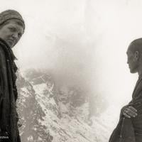 (12495_pr-2.psd) Lama Zopa Rinpoche (right) and Zina Rachevsky at Thangme. Photo from the first trek to Lawudo Retreat Center in Nepal, spring of 1969. Lawudo was the hermitage of the Lawudo Lama, the former incarnation of Lama Zopa Rinpoche. Photos by George Luneau. (Photo used with permission of the estate of Zina Rachevsky.)