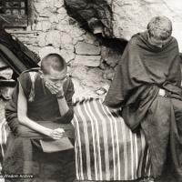 (12502_pr-2.psd) Lama Zopa Rinpoche (left) and Zina Rachevsky. Photo from the first trek to Lawudo Retreat Center in Nepal, spring of 1969. Lawudo was the hermitage of the Lawudo Lama, the former incarnation of Lama Zopa Rinpoche. Photos by George Luneau. (Photo used with permission of the estate of Zina Rachevsky.)