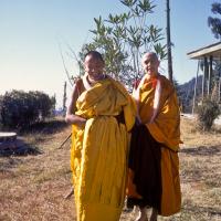 (12504_sl.jpg) Lama Yeshe and Sylvia White after the first ordination of western students, 1970