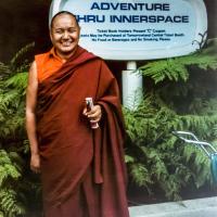 (12546_pr-3.psd) Lama Yeshe at Disneyland, CA, 1977. Judy Weitzner (donor)