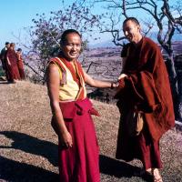 (12755_sl-2.psd) Lama Yeshe and Ron Brooks (Ngawang Khedrup), Kopan Monastery, Nepal, 1975.