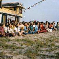 (13297_pr-2.psd) Group photos from the Fourth Meditation Course, Kopan Monastery, Nepal, 1973. Photo by Christine Lopez.