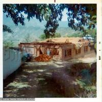 (13532_pr2-Edit.psd) A photo showing construction of the new dining room, classroom and office complex at Kopan Monastery, Nepal, 1974.