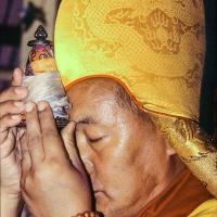 (13840_ud-3.jpg) Long life puja for Lama Yeshe, Tushita Retreat Centre, Dharamsala, India, 1982. Dieter Kratzer (photographer)