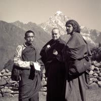 (15080_ng-3.psd) Lama Zopa Rinpoche, Tsultrim Allione and Jean Michael Cerveau, Lawudo, 1970. Photo by Terry Clifford.