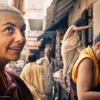 (15093_pr.jpg) Sylvia White and Zina Rachevsky in Bodhgaya, India, 1971, to attend His Holiness Dalai Lama's annual January teachings