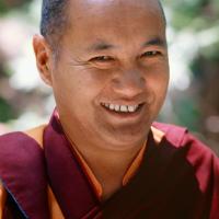 Click to view in our Image Gallery (15126_sl.psd) Lama Yeshe, Lake Arrowhead, 1975. This photo is from a three week retreat the lamas taught at Camp Arrowpines on Lake Arrowhead, east of Los Angeles, USA, 1975. Photo by Carol Royce-Wilder.