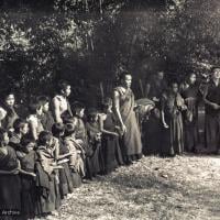 (15153_ng.psd) Lama Yeshe leading a Dharma celebration at Kopan along with the Mount Everest Center students, 1972.