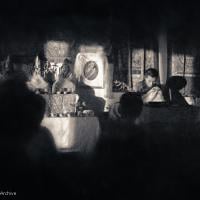 (15161_ng.psd) Lama Zopa Rinpoche teaching in the Kopan gompa (shrineroom), 1972.