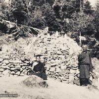 (15170_pr.psd) Lama Yeshe meditating while visiting a hermit in Dharamsala, India, 1972.