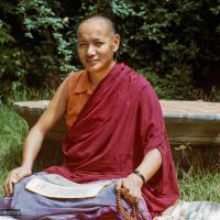 (15172_pr.psd) Portrait of Lama Yeshe taken 1974, at Kopan Monastery, Nepal. Photo by Robbie Solick.