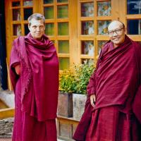 (15176_pr.psd) Trulshik Rinpoche, whom Zina Rachevsky had met on several occasions, gave permission for her to come to his monastery (Thubten Choling, in the lower Solu region of Solu Khumbu near Junbesi, Nepal) to do intensive retreat in 1972. (Photo used with permission of the estate of Zina Rachevsky.)