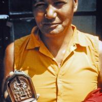 (15192_pr.psd) A portrait of Lama Yeshe by Lynda Millspaugh, Kopan Monastery, Nepal, 1973.