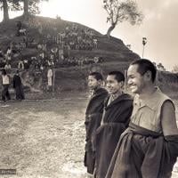 (15202_ng.psd) Lama Yeshe and Lama Zopa Rinpoche in group photos from the Fourth Meditation Course, Kopan Monastery, Nepal,1973